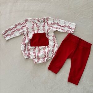 kate quinn red koi fish long sleeved bubble onesie with red pants 6-12M